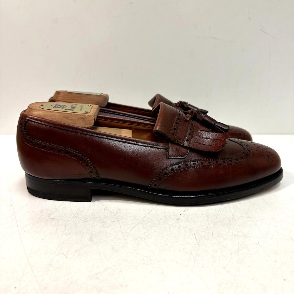 NEW HEELS + TIPS Crockett & Jones Tassel Loafer Chestnut Made in England 8 E